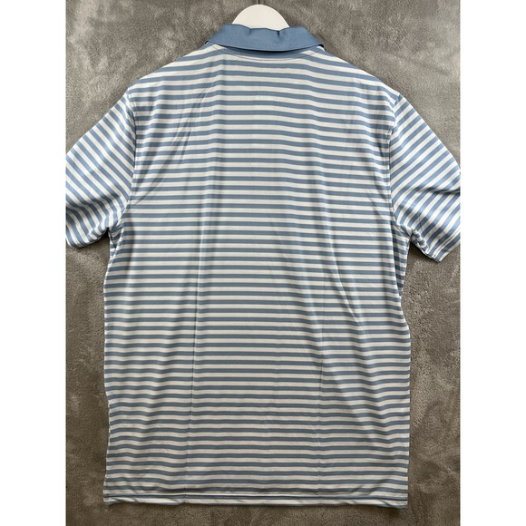 Graham Luxe Golf Polo Shirt Mens Sz L Performance‎ NEW Blue Striped Casual - Picture 6 of 7